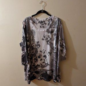 Preloved Women's Avenue Top - floral/paisley - Size 18/20 - 3/4 sleeve